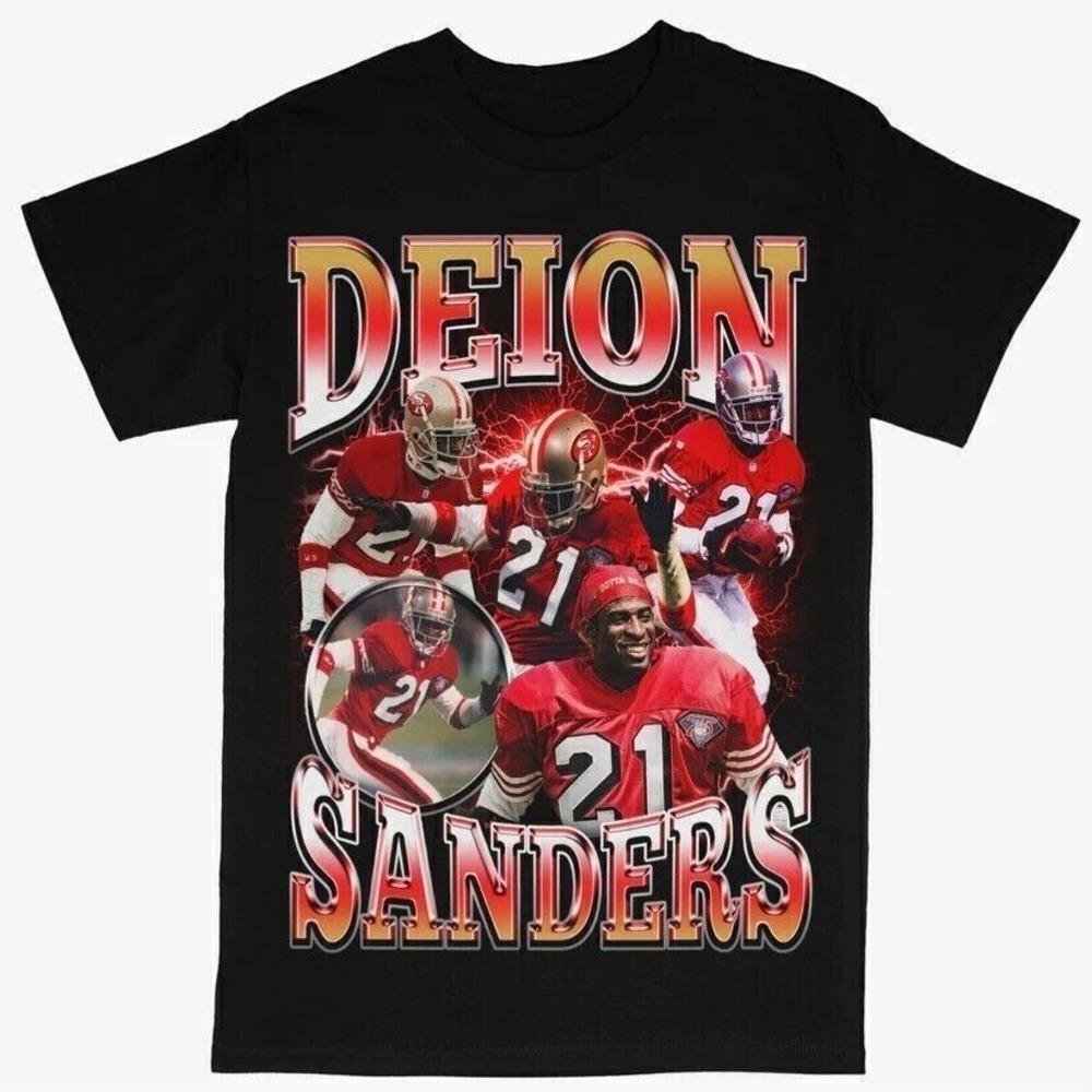 Deion Sanders San Francisco 49Ers Nfl Football Retro T Shirt